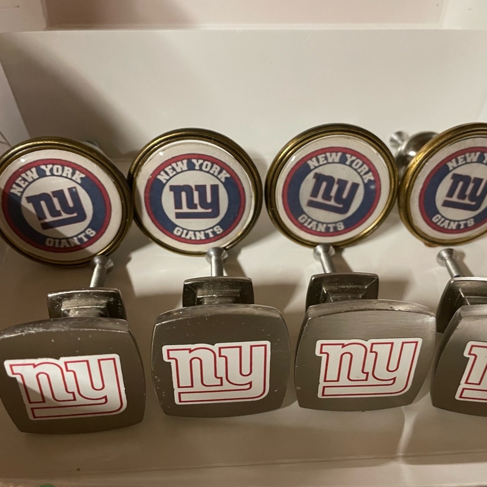 8 home made NY Giants drawer pulls